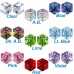 E066 Sparkling Swarovski Crystal 6mm Cube Earrings 106290